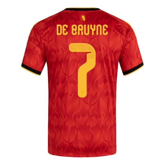 adidas Belgium 2026 Home Jersey 'Kevin De Bruyne #7' Red/Bold Gold Asia Sizing (KW7643)