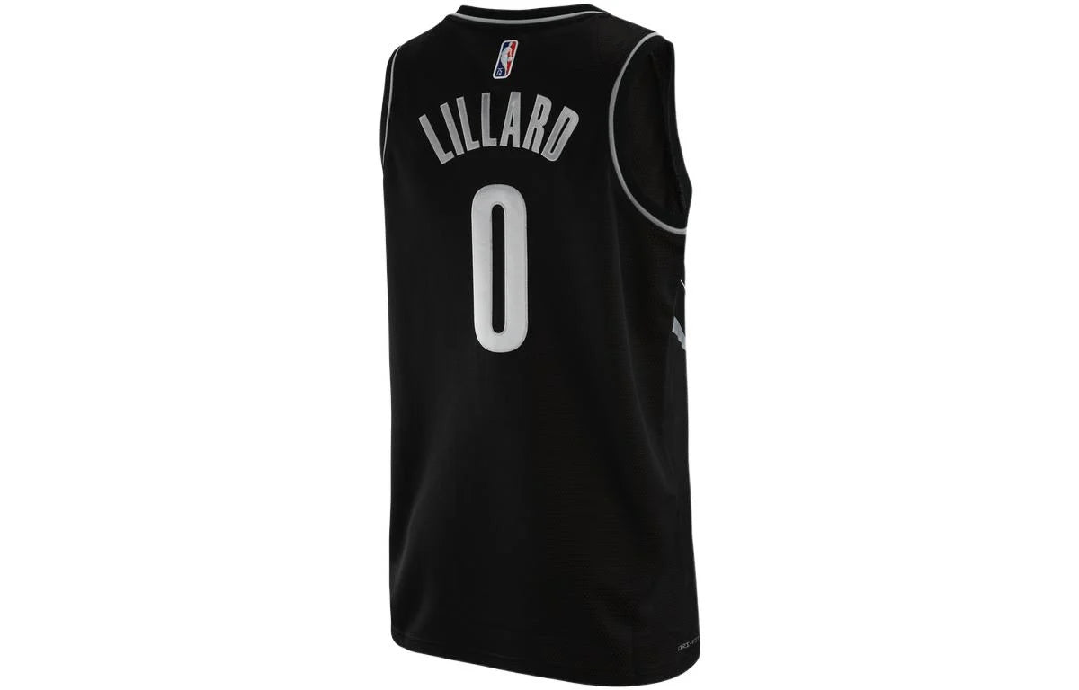 Nike NBA Trail Blazers City Edition Swingman Jersey 'Damian Lillard #0' Black 2021 (DH8068-010)