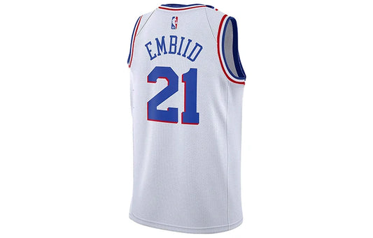Nike NBA Philadelphia 76ers Earned Edition Swingman Jersey 'Joel Embiid #21' White (BQ1173-102)