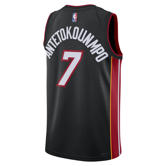 Nike NBA Miami Heat Icon Edition Swingman Jersey 'Terry Rozier #7' Black 2024 (DN2011-024)