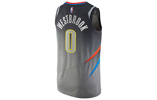 Nike NBA Thunder City Edition Swingman Jersey 'Russell Westbrook #0' Gray 2018 (912134-040)
