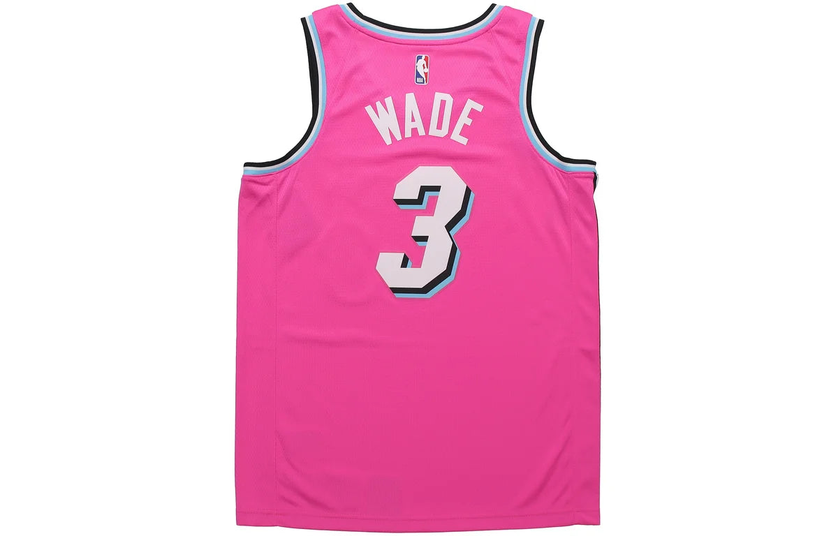 Nike NBA Miami Heat City Edition Jersey 'Dwyane Wade #3' Pink Vice 2018 (BQ5639-687)