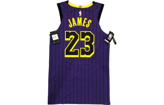 Nike NBA Lakers City Edition Vaporknit Jersey 'LeBron James #23' Purple 2018 (AH6213-508)
