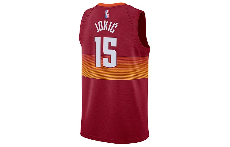Nike NBA Nuggets City Edition Jersey 'Nikola Jokić #15' Crimson 2021 (CN1725-615)