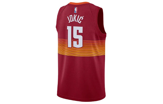 Nike NBA Nuggets City Edition Jersey 'Nikola Jokić #15' Crimson 2021 (CN1725-615)