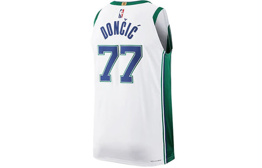 Nike NBA Dallas Mavericks City Edition Swingman Jersey 'Luka Dončić #77' White/Green (DB3628-100)