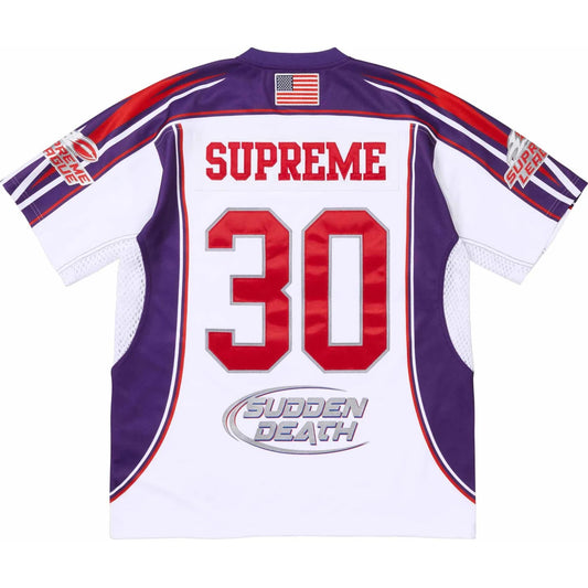 Supreme Sudden Death Football Jersey White/Purple/Red (SUP-SS24-177)
