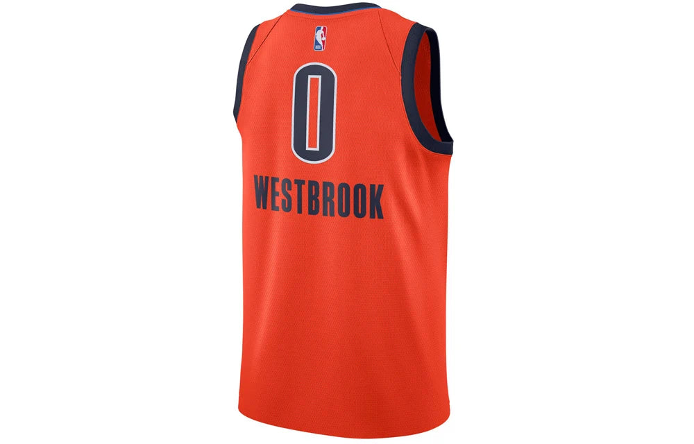 Nike NBA Oklahoma City Thunder Earned Edition Swingman Jersey 'Russell Westbrook #0' Orange (BQ1171-891)