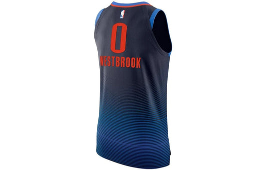 Nike NBA Thunder Statement Authentic Jersey 'Russell Westbrook #0' Navy 2017/18 (863163-419)
