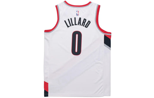 Nike NBA Portland Trail Blazers Association Edition Jersey 'Damian Lillard #0' White 2020-21 (CW3607-106)