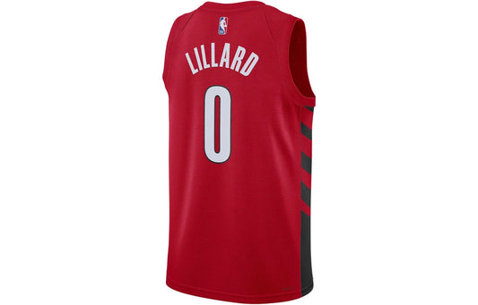 Jordan NBA Trail Blazers Statement Edition Jersey 'Damian Lillard #0' Red 2022 (DO9541-657)