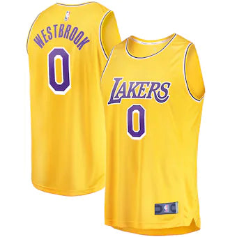 Nike NBA Los Angeles Lakers Icon Edition Authentic Jersey 'Russell Westbrook #0' Lakers Gold (DB3365-728)