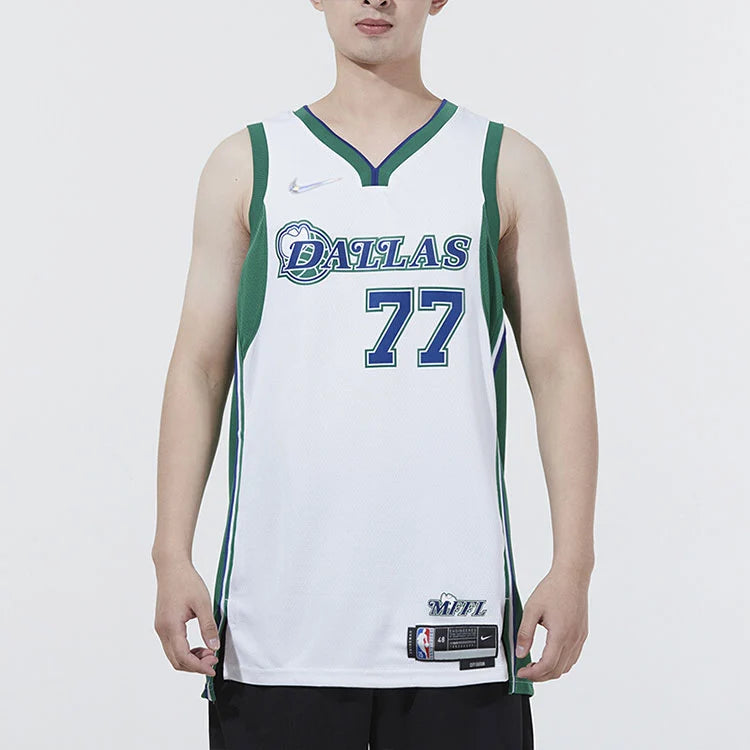 Nike NBA Dallas Mavericks 75th Anniversary City Edition Swingman Jersey 'Luka Dončić #77' White (DB4023-100)