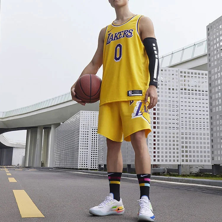Nike NBA Lakers Icon Edition Jersey 'Russell Westbrook #0' Gold 2021 (CW3669-741)
