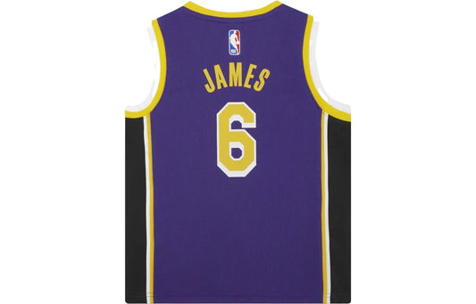 Jordan Brand NBA Los Angeles Lakers Statement Edition Youth Jersey 'LeBron James #6' Purple 2021 (DR1055-504)