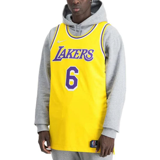 Nike NBA Lakers Icon Edition Authentic Jersey 'LeBron James #6' Gold (DB3317-730)