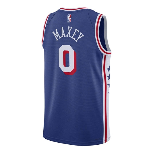 Nike NBA 76ers Statement Edition Jersey 'Tyrese Maxey #0' Blue 2022 (DX8620-403)