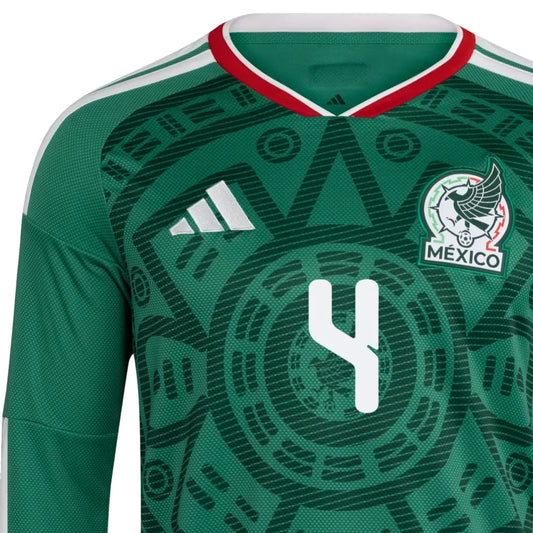 adidas Mexico 2026 Home Long-Sleeve Jersey 'E. Álvarez #4' Bold Green Asia Sizing (KW7742)