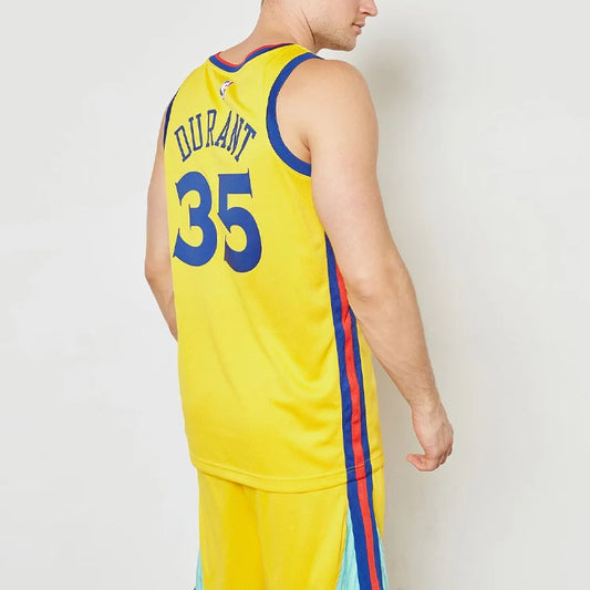 Nike NBA Golden State Warriors City Edition Jersey 'Kevin Durant #35' Gold 2017-18 (912101-729)