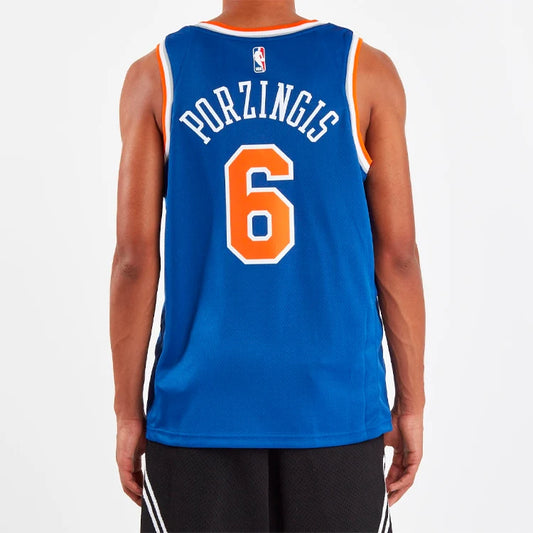 Nike NBA New York Knicks Icon Edition Swingman Jersey 'Kristaps Porzingis #6' Blue (864495-495)