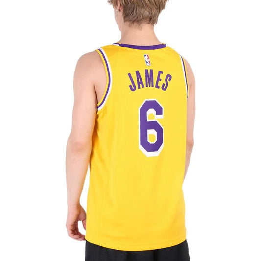Nike NBA Los Angeles Lakers Icon Edition Swingman Jersey 'LeBron James #6' Gold (CW3669-738)