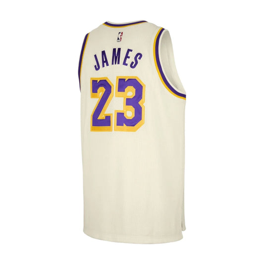 Nike NBA Los Angeles Lakers Classic Edition Swingman Jersey 'LeBron James #23' Cream (IF0287-133)