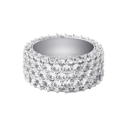 Iced Out Wide Band Ring