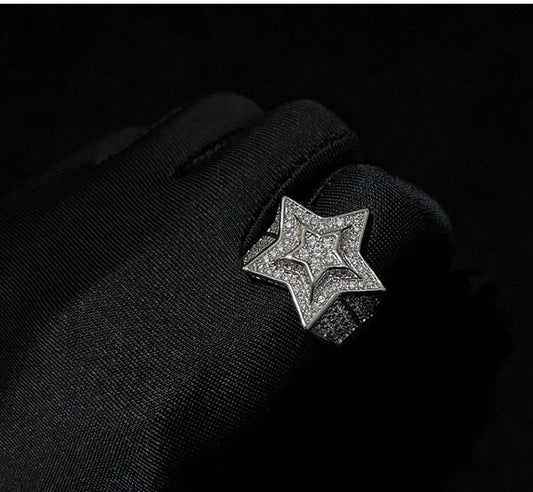 Iced Out 3D Star Ring