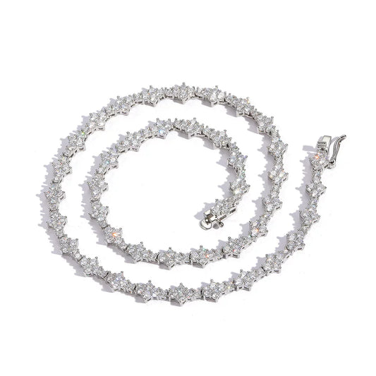 Starburst Cluster Tennis Necklace