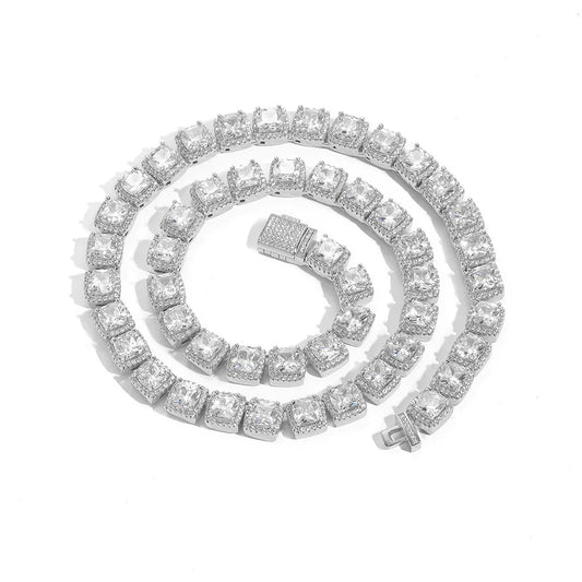 The Cushion Halo Tennis Necklace & Bracelet Set