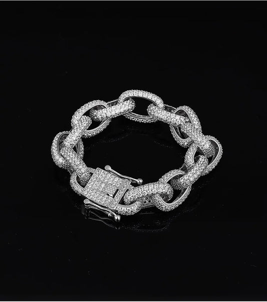 Sovereign 12mm Sterling Silver Cuban Bracelet