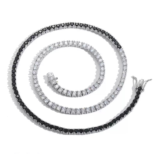 Black & White Zirconia Necklace
