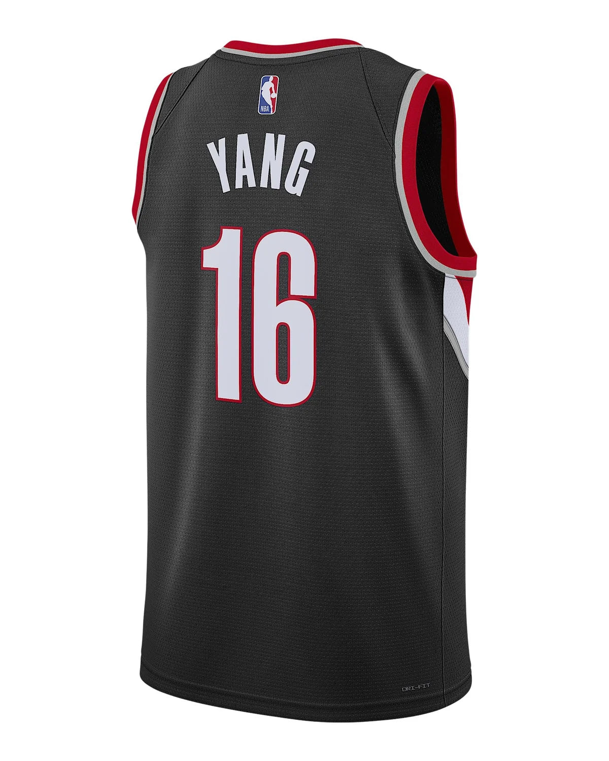 Nike NBA Portland Trail Blazers Icon Edition Jersey 'Yang Hansen #16' Black 2021 (DN2020-021)