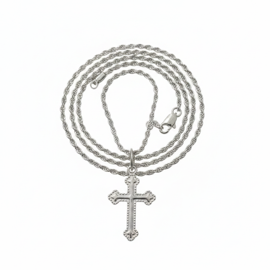 Gothic Cross Coiled White