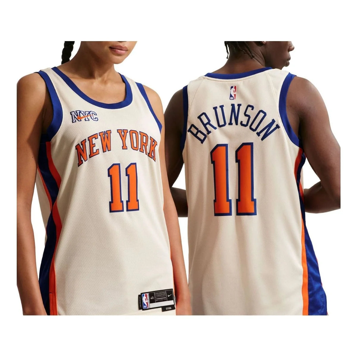 Nike NBA Knicks City Edition Jersey 'Jalen Brunson #11' Cream 2023 (HM5989-123)
