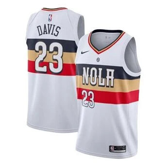 Nike NBA New Orleans Pelicans Earned Edition Jersey 'Anthony Davis #23' White 2018 (BQ6411-100)