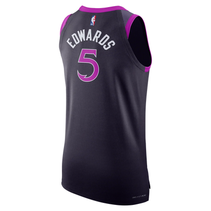 Nike NBA Timberwolves City Edition Authentic Jersey 'Anthony Edwards #5' Midnight Purple 2023 (HM6114-526)