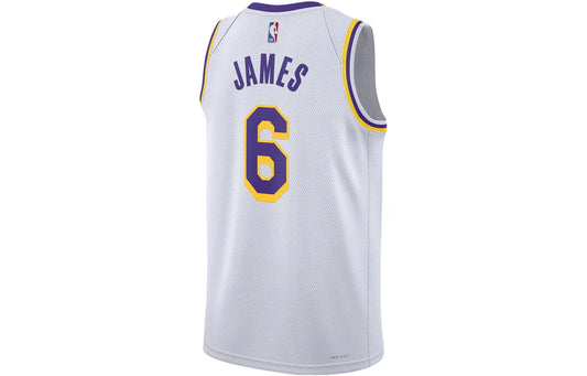 Nike NBA Los Angeles Lakers Association Edition Swingman Jersey 'LeBron James #6' White 2022 (DN2081-100)
