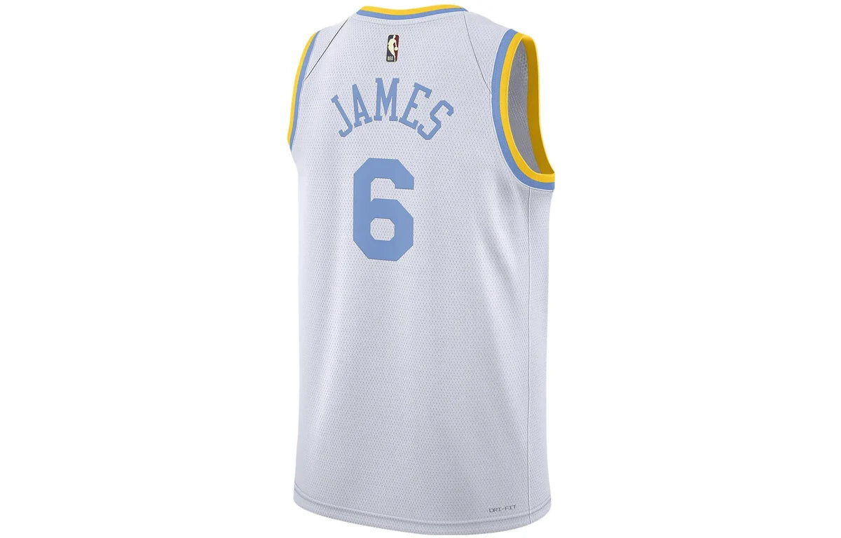 Nike NBA Los Angeles Lakers Classic Edition Jersey 'LeBron James #6' White 2022-23 (DO9448-101)