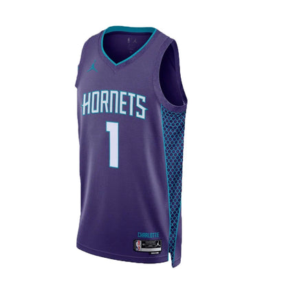Jordan NBA Charlotte Hornets Statement Edition Swingman Jersey 'LaMelo Ball #1' New Orchid Purple 2022 (DO9520-567)