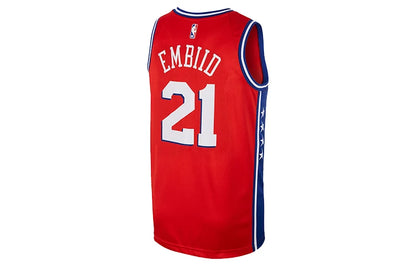 Nike NBA 76ers Earned Edition Jersey 'Joel Embiid #21' Red 2019 (877219-659)