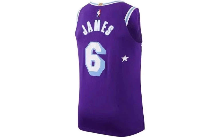 Nike NBA Lakers City Edition Swingman Jersey 'LeBron James #6' Purple (DB3635-506)
