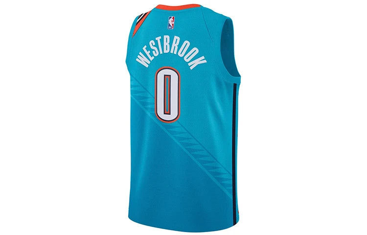 Nike NBA Thunder City Edition Jersey 'Russell Westbrook #0' Teal 2018 (AJ4632-445)