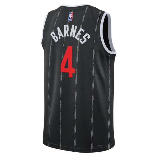 Nike NBA Raptors City Edition Jersey 'Scottie Barnes #4' Black 2023 (HM5997-011)