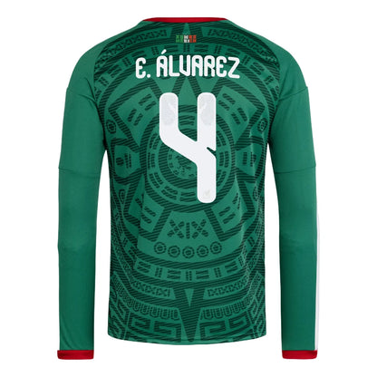 adidas Mexico 2026 Home Long-Sleeve Jersey 'E. Álvarez #4' Bold Green Asia Sizing (KW7742)