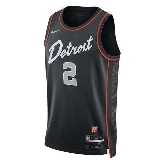 Nike NBA Pistons City Edition Jersey 'Cade Cunningham #2' Black 2023 (DX8501-010)