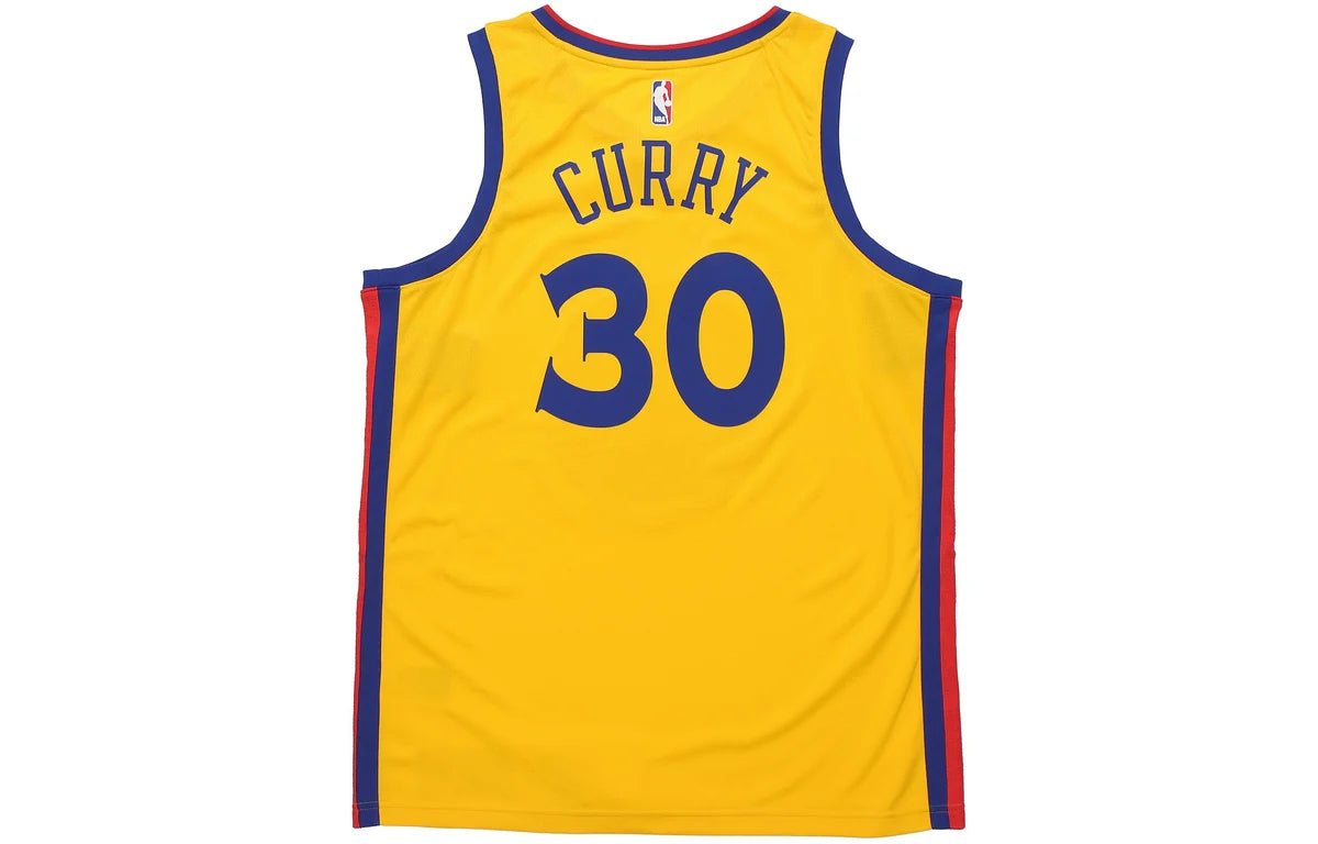 Nike NBA Warriors City Edition Jersey 'Stephen Curry #30' Gold 2018 (912101-728)