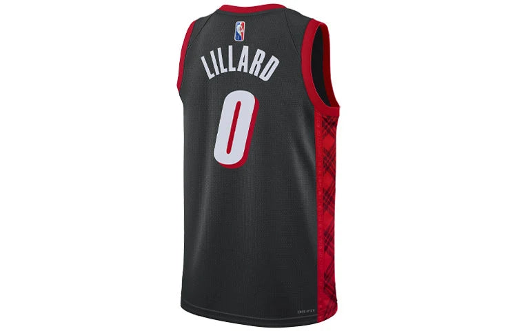 Nike NBA Trail Blazers City Edition Jersey 'Damian Lillard #0' Black 2021 (DB4043-010)