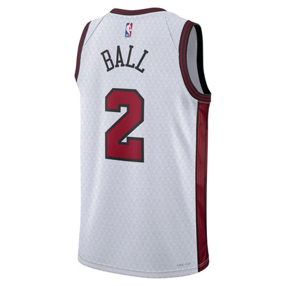 Nike NBA Chicago Bulls City Edition Swingman Jersey 'Lonzo Ball #2' White (DO9588-103)