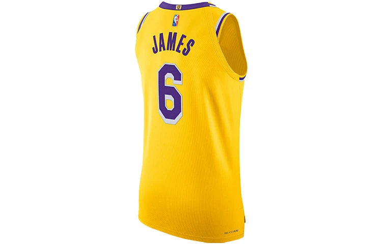 Nike NBA Lakers Icon Edition Authentic Jersey 'LeBron James #6' Gold (DB3317-730)